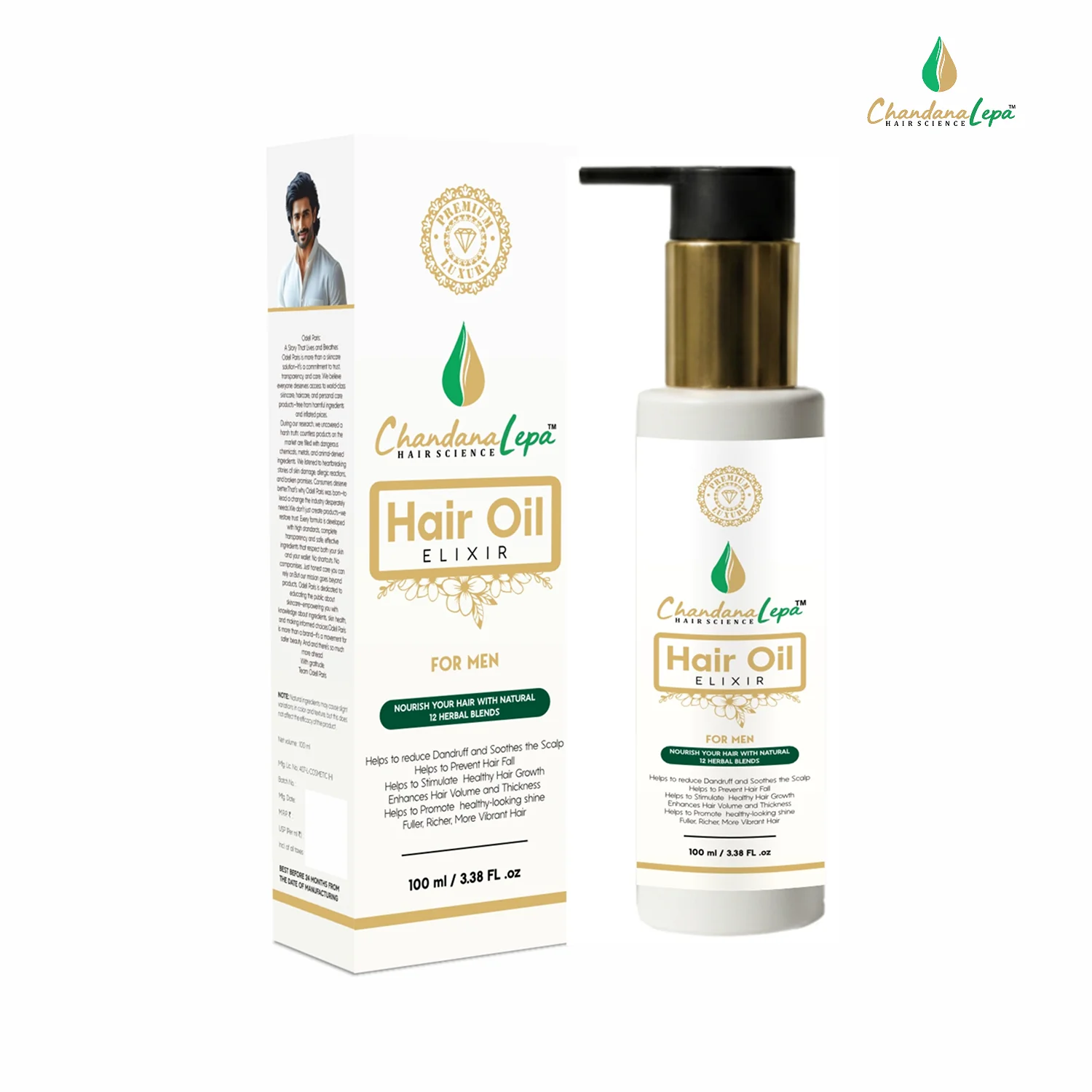 Chandana Lepa Hair Oil Elixir for Men - Image 2