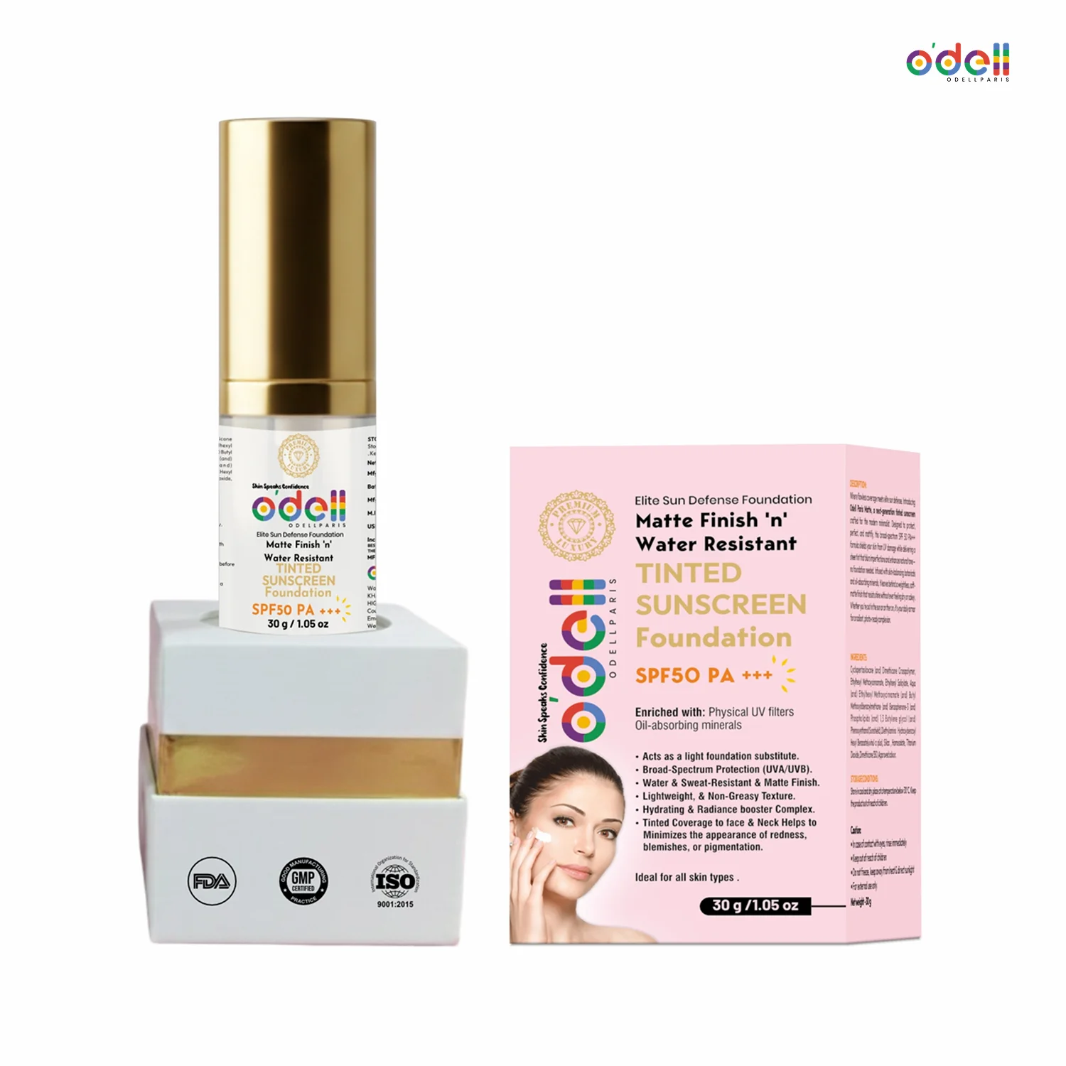 Matte Finish ’n’ Water Resistant SPF 50 PA+++ Tinted Sunscreen with Foundation - Image 3