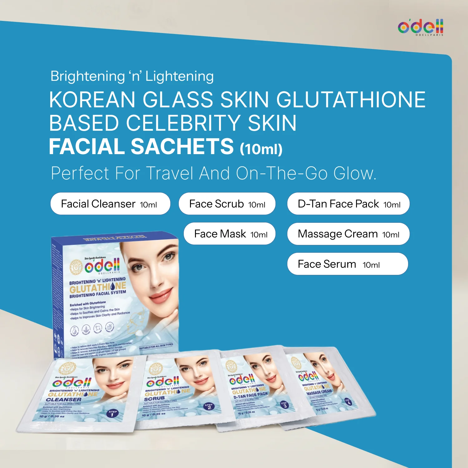 Brightening ‘n’ Lightening Glutathione Based Skin Facial Sachets