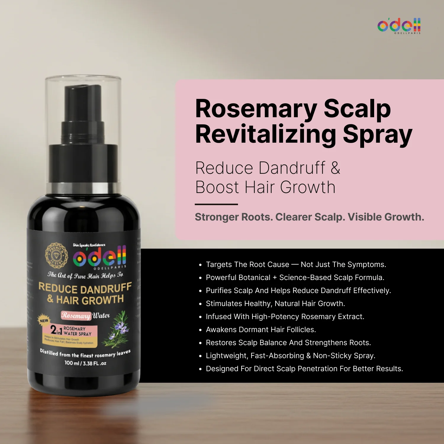 Reduce Dandruff  & Hair Growth Rosemary water 2-in-1 Spray