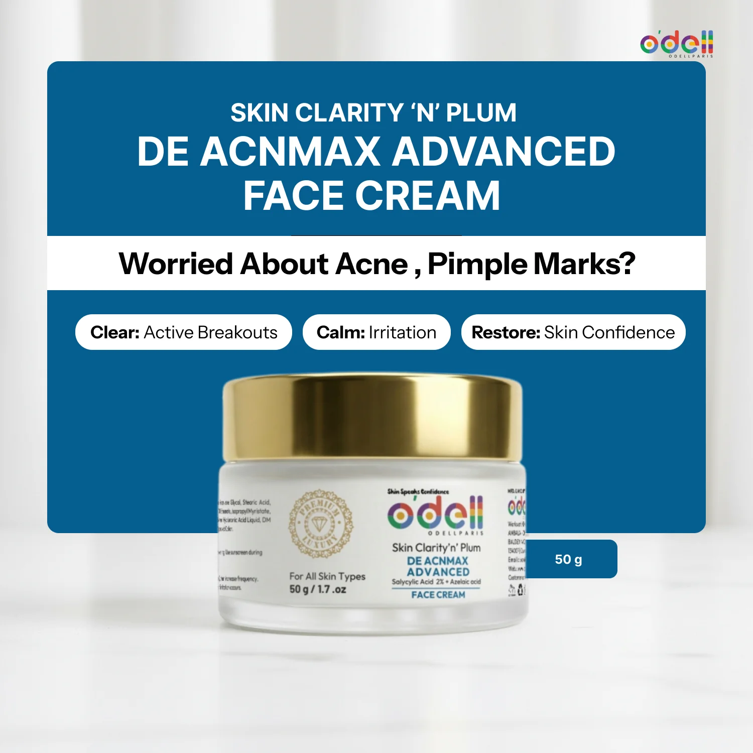 De ACNMAX Advanced Salicylic Acid 2% + Azelaic Acid Face Cream