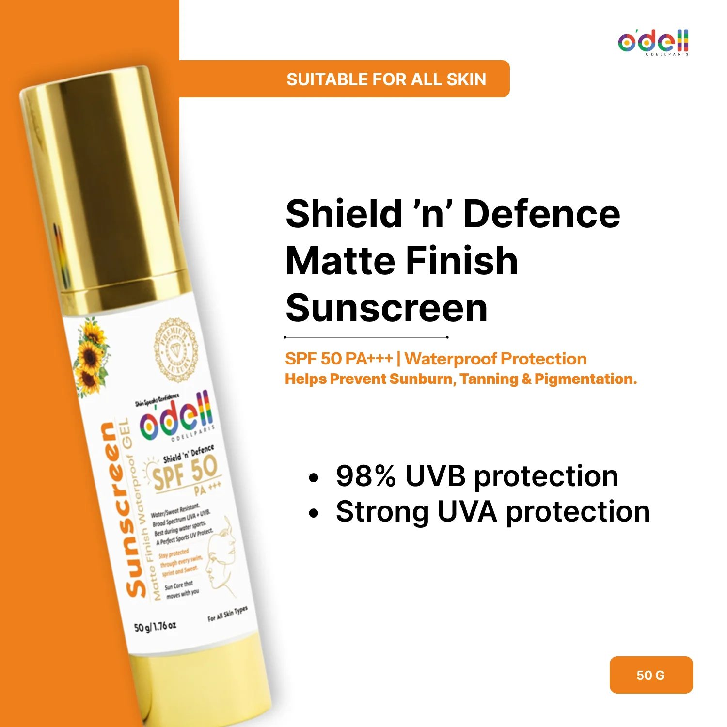 Shield ’n’ Defence SPF 50 PA+++ Matte Finish Waterproof Gel Based Sunscreen