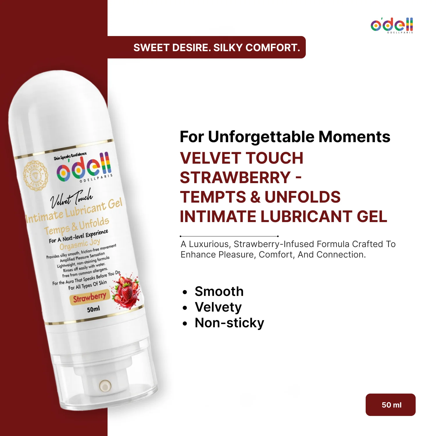 Velvet Touch Strawberry Temps & Unfolds Intimate Lubricant Gel