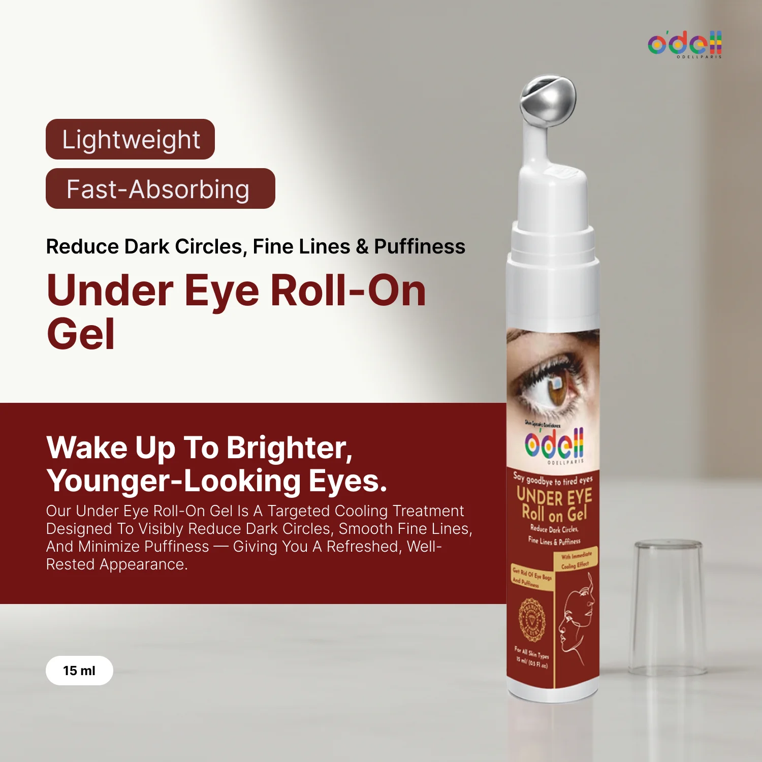 Say Goodbye to tired eyes Under Eye  Roll-On Gel